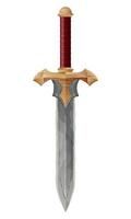 detailed illustration showing of fantasy and ancient weapons sword isolated white background vector
