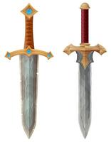detailed illustration showing of fantasy and ancient weapons sword isolated on white background vector