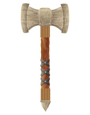 detailed illustration showing of fantasy and ancient weapons hammer isolated on white background