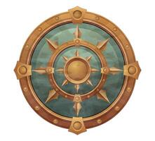 detailed illustration showing fantasy and ancient weapons shield isolated on white background vector