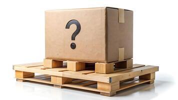 Mystery Box on Pallet, Unveiling the Unknown Package Arrival Concept photo