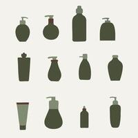A set of different types of bottles and bottles vector