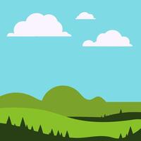 A landscape with trees and clouds vector
