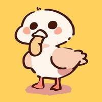A cartoon duck with a tongue sticking out vector