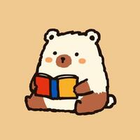 A cute bear is reading a book vector