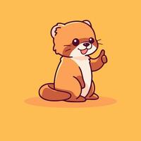 An otter sitting on its hind legs and pointing vector