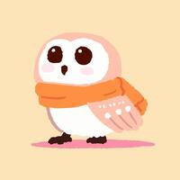 An owl wearing a scarf on its head vector