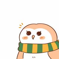An owl wearing a scarf and holding a cup vector