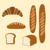 illustration of breads and breads on a yellow background vector