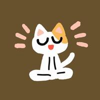 A cat sitting in a lotus position with its eyes closed vector