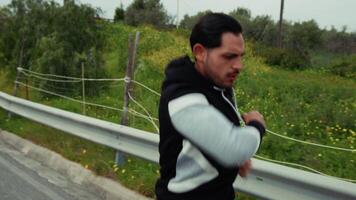 Professional Boxing Athlete Running In The Nature And Warming Up video
