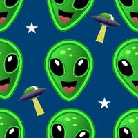 pattern of happy aliens vector