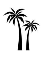 silhouette palm trees icon or symbol simple line style. vector