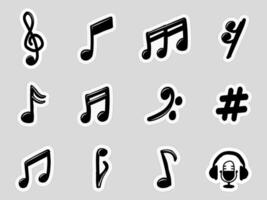 ollection of musical notes and symbols. Musical notes in various shapes. vector