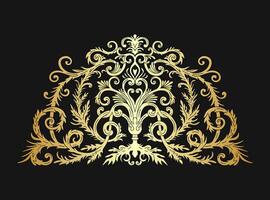 Vintage Gold Coloured Baroque Decorative Ornament vector