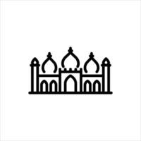 Grand mosque architecture outline icon. mosque building front view line illustration vector