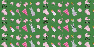 Seamless repeating pattern, background of children's elements for a girl. illustration. vector