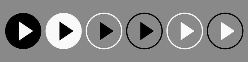 Set of vercore play button icons for online media player. vector