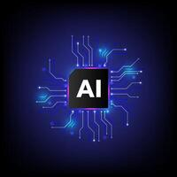 Artificial intelligence technology computer chipset concept on circuit board, Cyber technology concept vector
