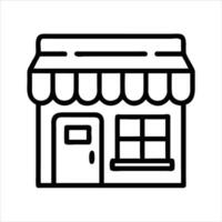 Stall icon design black and white with bold outline vector