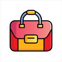 Flat handbag object icon design concept vector