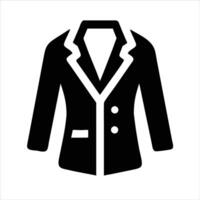 Blazer icon design black and white with bold outline vector