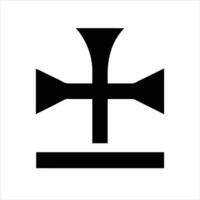 Cross object icon design black and white with bold outline vector