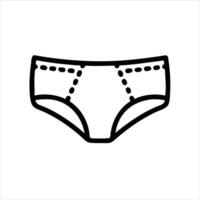 Briefs object icon design black and white with bold outline vector