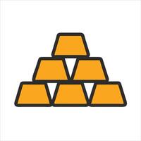 Flat bullion object icon modern design concept isolated vector