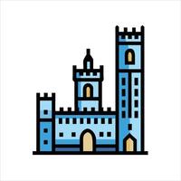 Flat fort object icon design concept vector
