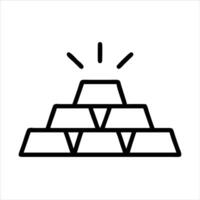 Bullion object icon design black and white with bold outline vector