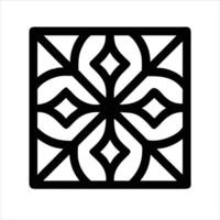 Batik object icon design black and white with bold outline vector