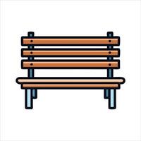Flat bench object icon design concept vector
