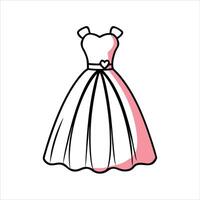 Flat gown object icon design concept vector