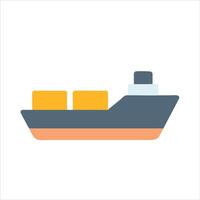 Flat boat object icon design concept vector