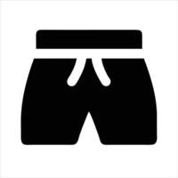 Short pant object icon design black and white with bold outline vector
