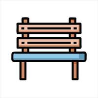 Flat bench object icon modern design concept isolated vector