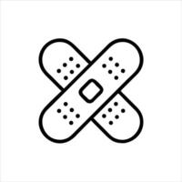Band aid icon design black and white with bold outline vector