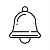 Bell object icon design black and white with bold outline vector