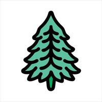 Flat christmas tree object icon design concept vector