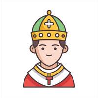 Flat king object icon design concept vector