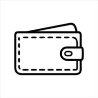 Billfold object icon design black and white with bold outline vector
