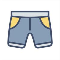 Flat short pant object icon design concept vector