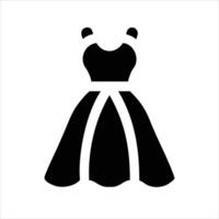 Gown object icon design black and white with bold outline vector