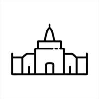 Palace object icon design black and white with bold outline vector