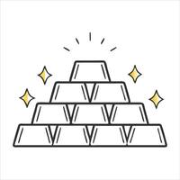 Flat bullion object icon design concept vector