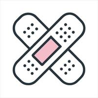 Flat band aid object icon design concept vector