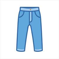Flat jeans pant object icon design concept vector