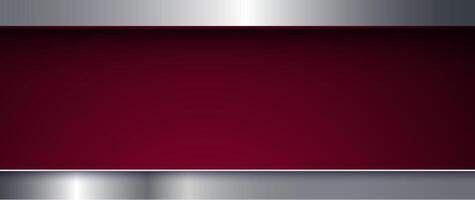 Abstract metallic shape, grey metal, line, light effect on dark red gradient color for wallpaper background vector