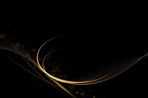 Abstract gold luxury background. Element with gold light glow effect, texture, black gradient color. Modern graphic design, decoration for technology background vector